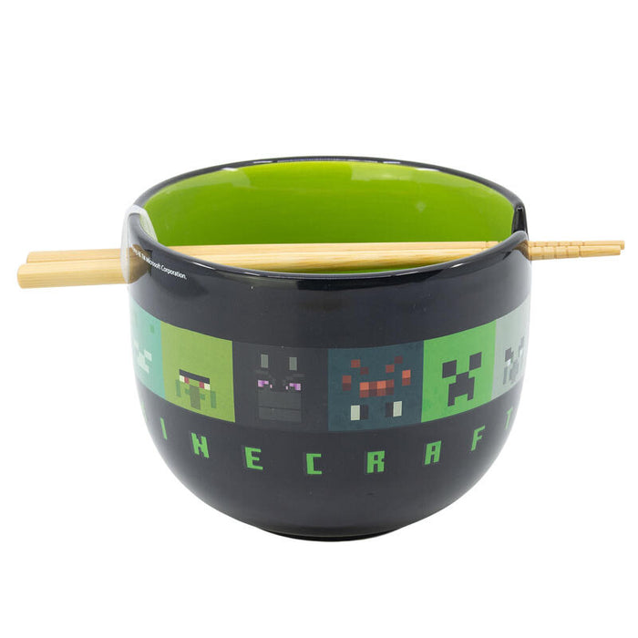 Cuenco Ramen Con Palillos - Minecraft - 450 Ml