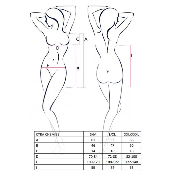 Cyra Chemise Rojo/Negro Talla (Interno):S/M