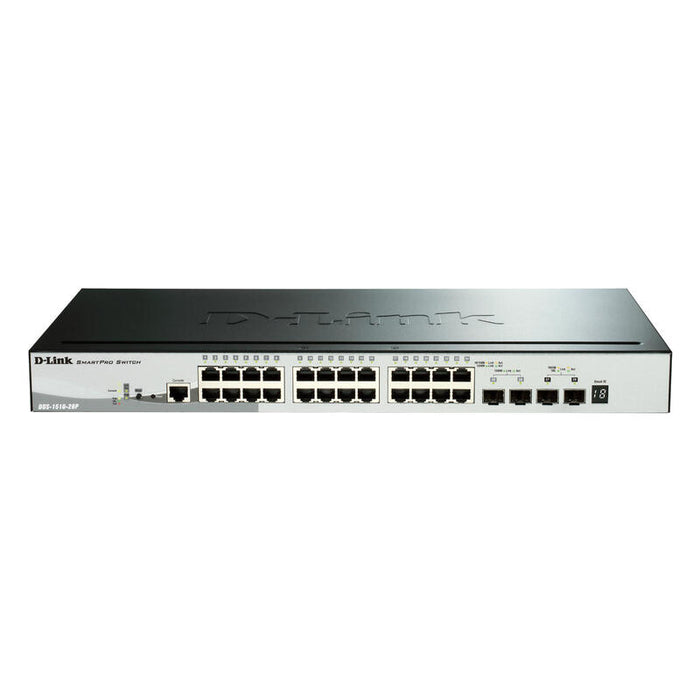 D-Link Switch Semigestionable Enracable 24p Gigalan Poe + 4p 10g Spf+ Dgs-1510-28p