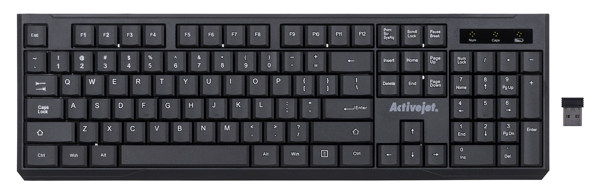 EAN 5901443120131 - Activejet K-3911W teclado Universal RF inalámbrico QWERTY Internacional de EE.UU. Negro imagen 7
