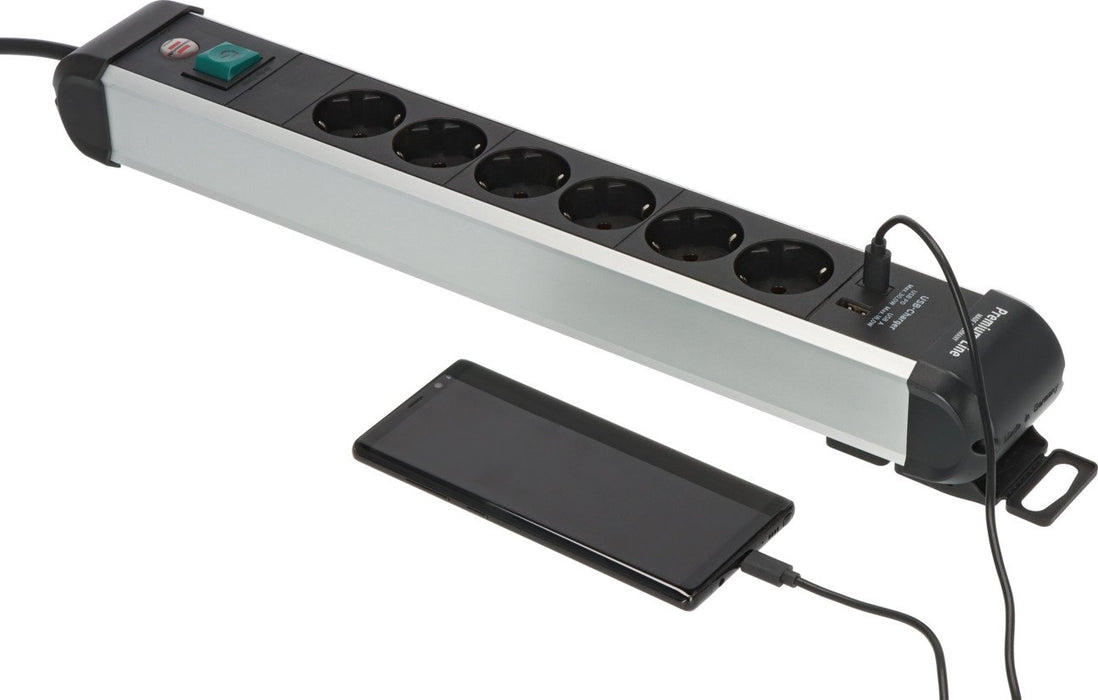 EAN 4007123694570 - Brennenstuhl 1391030611 base múltiple 3 m 6 salidas AC Interior Negro, Plata imagen 4