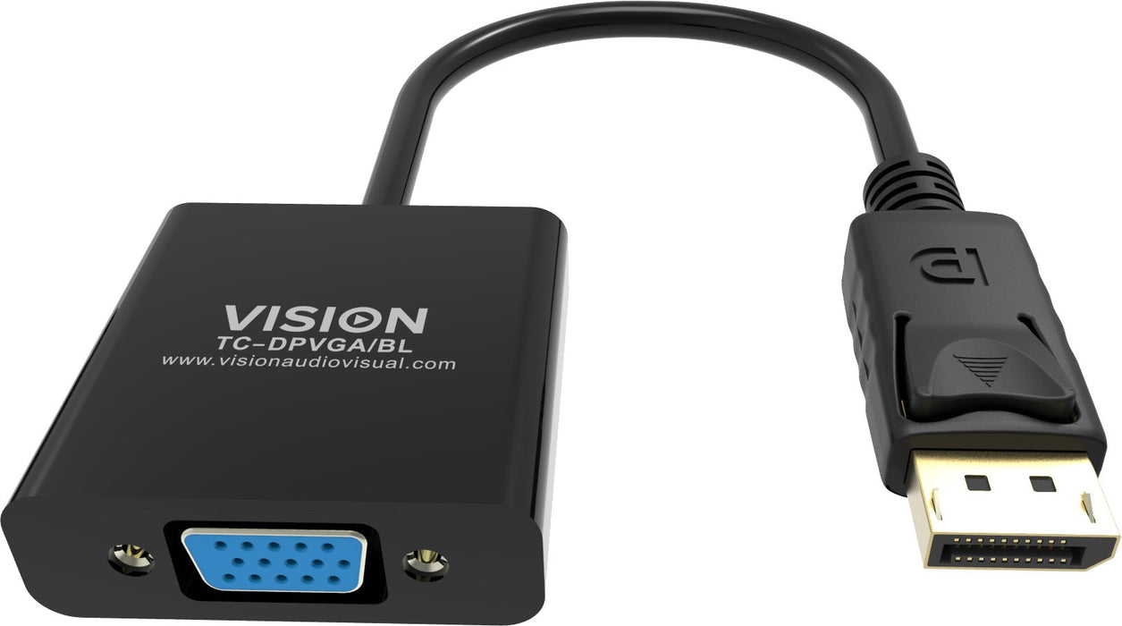 EAN 4979137000008 - Vision TC-DPVGA/BL adaptador de cable de vídeo DisplayPort VGA (D-Sub) Negro imagen 3
