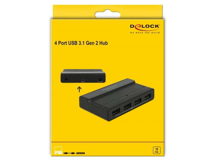 EAN 4043619640539 - DeLOCK 64053 hub de interfaz USB 3.2 Gen 2 (3.1 Gen 2) Type-C 10000 Mbit/s Negro imagen 5