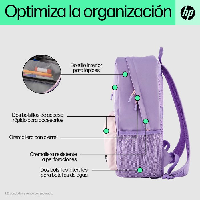 EAN 0197192487631 - HP Campus Lavender Backpack mochila Mochila informal Poliéster, Poliespuma imagen 3