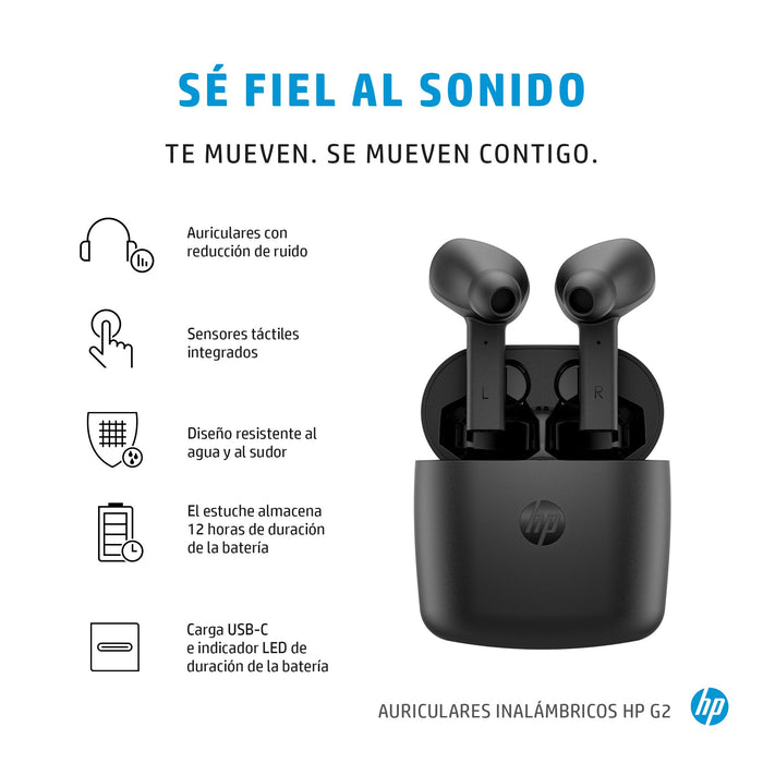 EAN 0195122010461 - HP Wireless Earbuds G2 Inalámbrico Dentro de oído Música Bluetooth Negro imagen 10