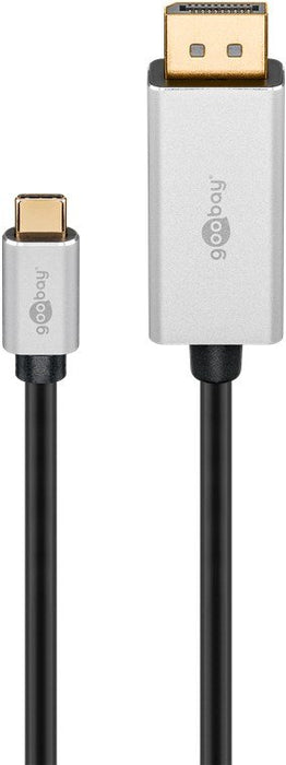 EAN 4040849601767 - Goobay 60176 adaptador de cable de vídeo 2 m USB Tipo C DisplayPort Negro, Plata imagen 1