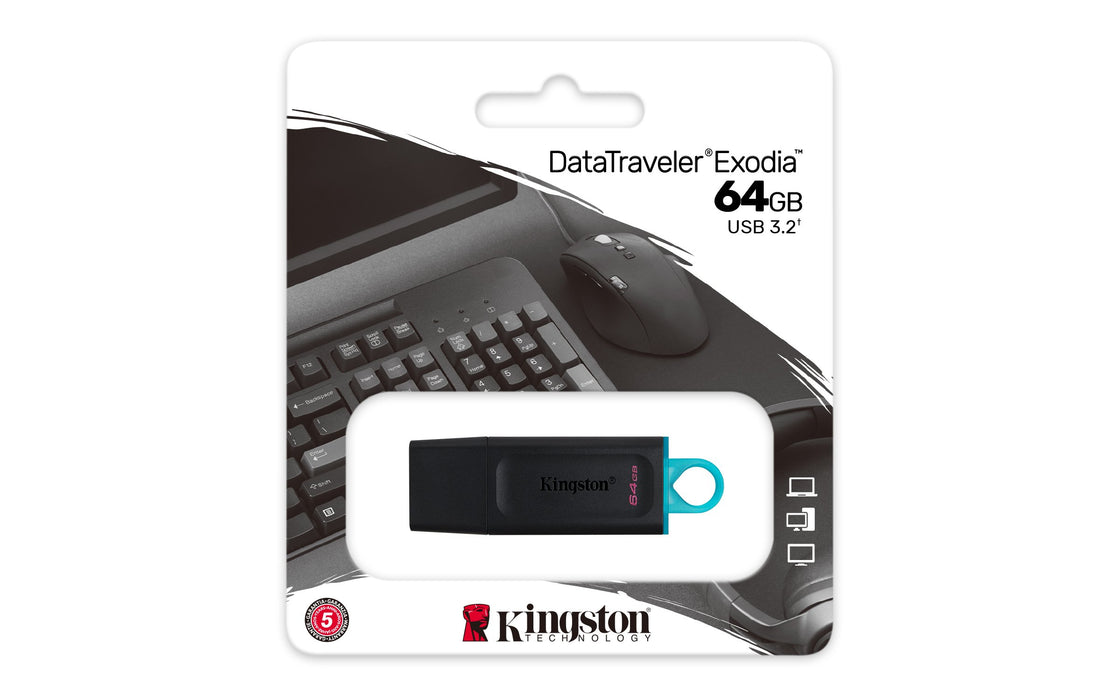 EAN 0740617309829 - Kingston Technology DataTraveler Exodia unidad flash USB 64 GB USB tipo A 3.2 Gen 1 (3.1 Gen 1) Negro, Tu imagen 6