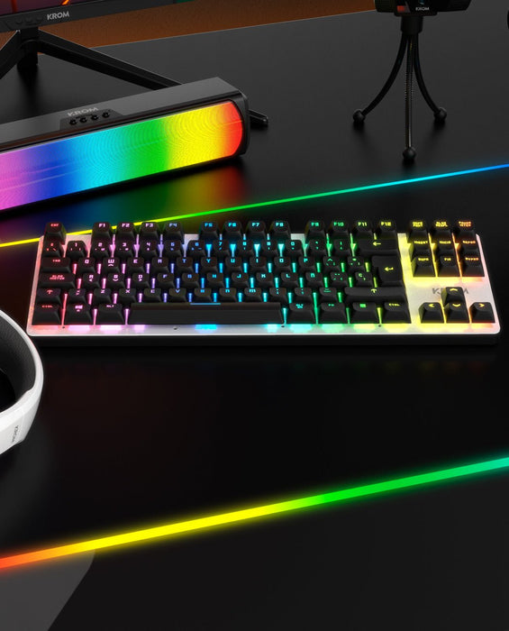 EAN 8436587975165 - Krom NXKROMKERNELPROSP teclado Juego USB + RF Wireless + Bluetooth QWERTY Español Negro, Blanco imagen 12