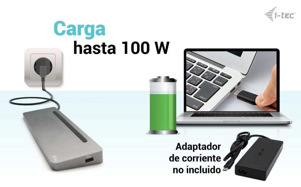 EAN 8595611706530 - i-tec C31FLAT2PDPRO base para portátil y replicador de puertos Alámbrico USB 3.2 Gen 1 (3.1 Gen 1) Type-C imagen 9