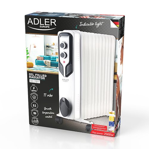 EAN 5903887805926 - Adler AD 7817 calefactor eléctrico Interior Blanco 2500 W Radiador de aceite eléctrico imagen 6