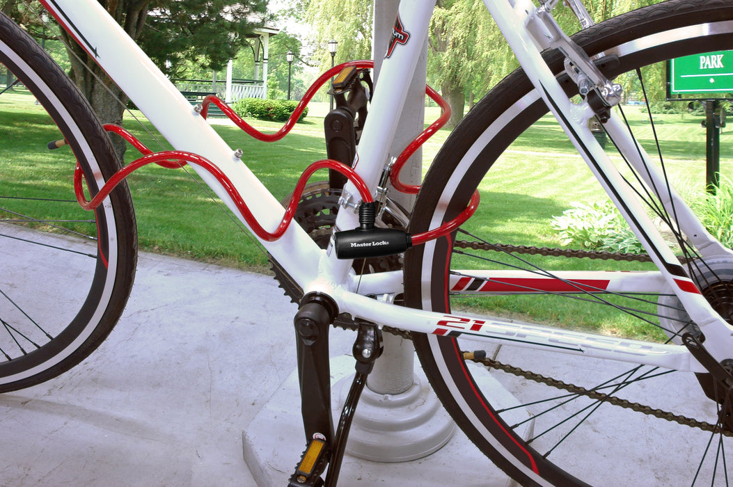 EAN 3520190049438 - MASTER LOCK 8127EURDPRO candado para bicicleta Azul, Rojo, Transparente 1800 mm Cable antirrobo imagen 2