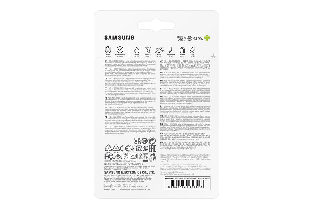 EAN 8806094957228 - Samsung MB-MY512S 512 GB MicroSDXC UHS-I imagen 9