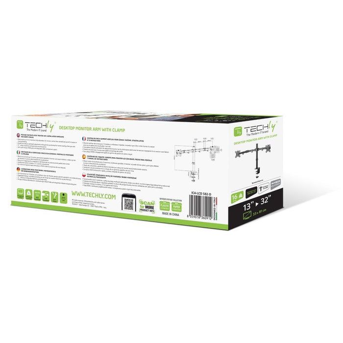 EAN 8059018360912 - Techly ICA-LCD 582-D soporte para monitor 81,3 cm (32") Escritorio Negro imagen 18