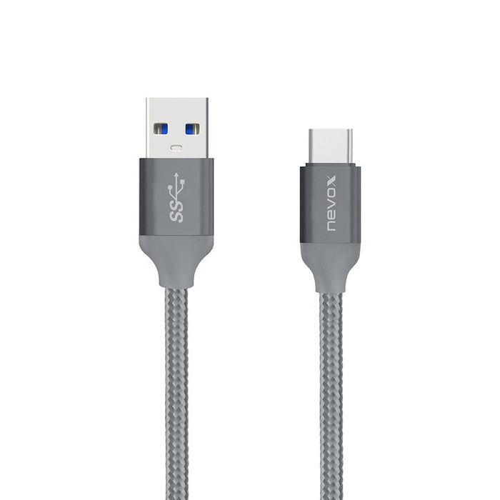 EAN 4250686404807 - nevox 1480 cable USB USB 3.2 Gen 2 (3.1 Gen 2) 2 m USB A USB C Gris imagen 1