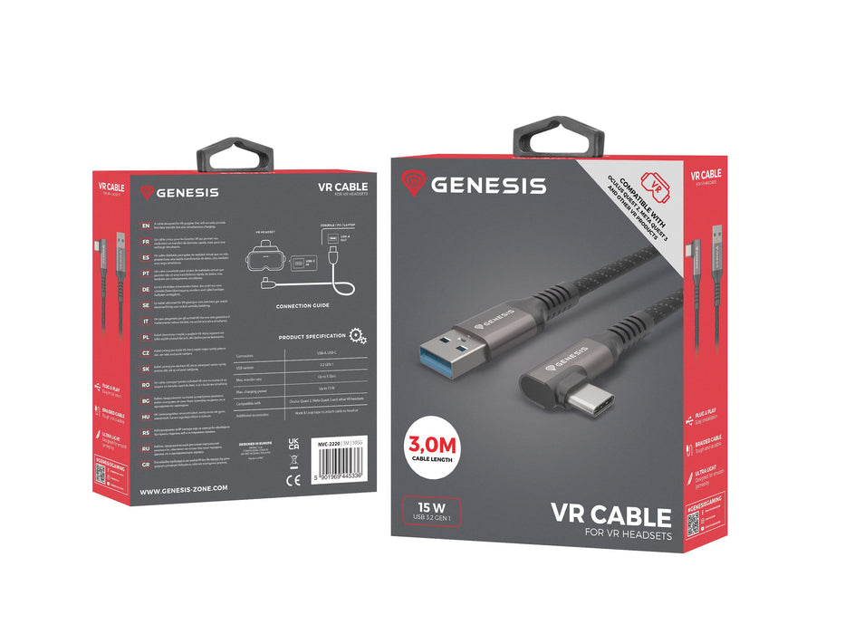 EAN 5901969445336 - GENESIS NVC-2220 cable USB USB 3.2 Gen 1 (3.1 Gen 1) 3 m USB A USB C Negro, Gris imagen 7