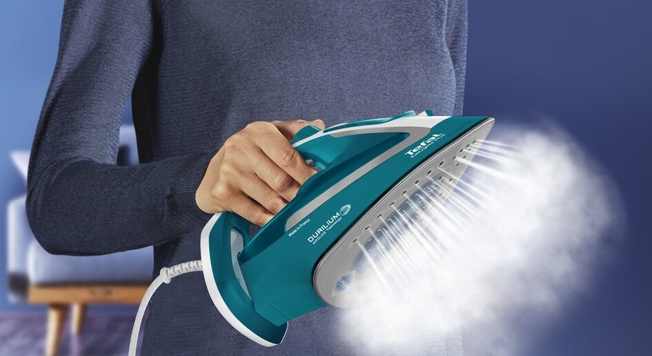 EAN 3121040075845 - Tefal EasyGliss Plus FV5737 Plancha vapor-seco Suela de Durilium 2500 W Turquesa, Blanco imagen 5