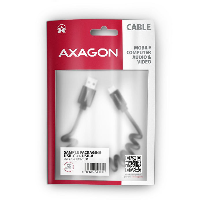 EAN 8595247906229 - Axagon Data and charging USB 2.0 cable length 1.1 m. 3A. Black twisted. cable USB 1,1 m USB A USB C Negro imagen 7