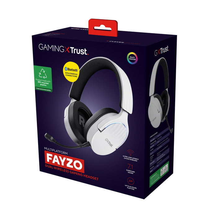 EAN 8713439253047 - Trust GXT 491W FAYZO Auriculares Inalámbrico y alámbrico Diadema Juego USB Tipo C Bluetooth Negro, Blanco imagen 8