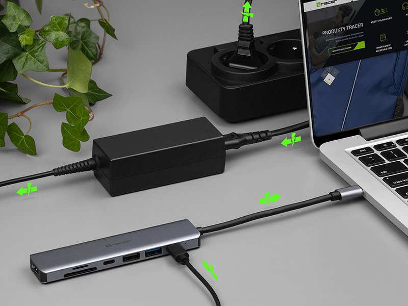 EAN 5907512868638 - Tracer TRAPOD46997 base para portátil y replicador de puertos USB Tipo C Aluminio imagen 4