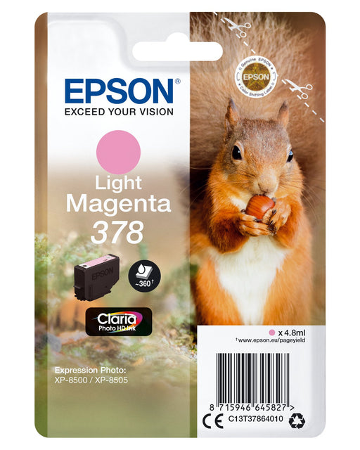 EAN 8715946645834 - Epson Squirrel C13T37864020 cartucho de tinta 1 pieza(s) Original Rendimiento estándar Magenta claro imagen 1