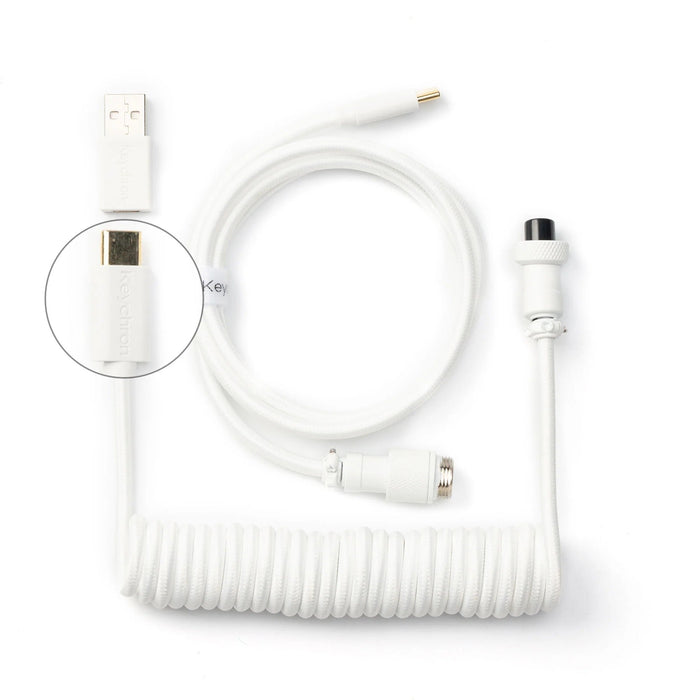 EAN 4895248813224 - Keychron Coiled Aviator cable USB 1,36 m USB C 2 x USB C Blanco imagen 1