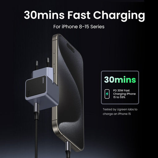 EAN 6941876230419 - Ugreen Nexode S 30W USB-C GaN Fast Charger EU gray Teléfono móvil, Batería portátil, Teléfono Gris Corrie imagen 2