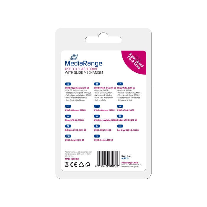 EAN 4260459610182 - MediaRange MR919 unidad flash USB 256 GB USB tipo A 3.2 Gen 1 (3.1 Gen 1) Negro, Plata imagen 6