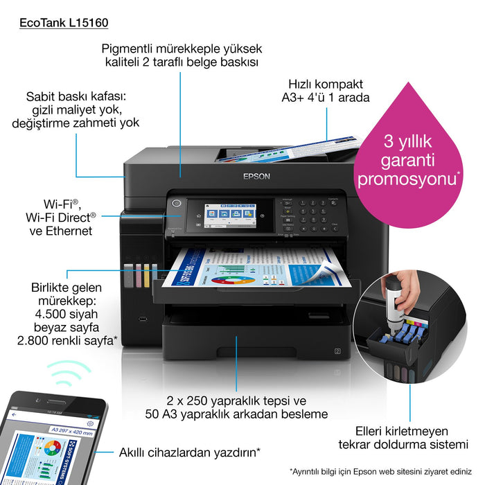 EAN 8715946667171 - Epson EcoTank L15160 Inyección de tinta A3+ 4800 x 1200 DPI 32 ppm Wifi imagen 17
