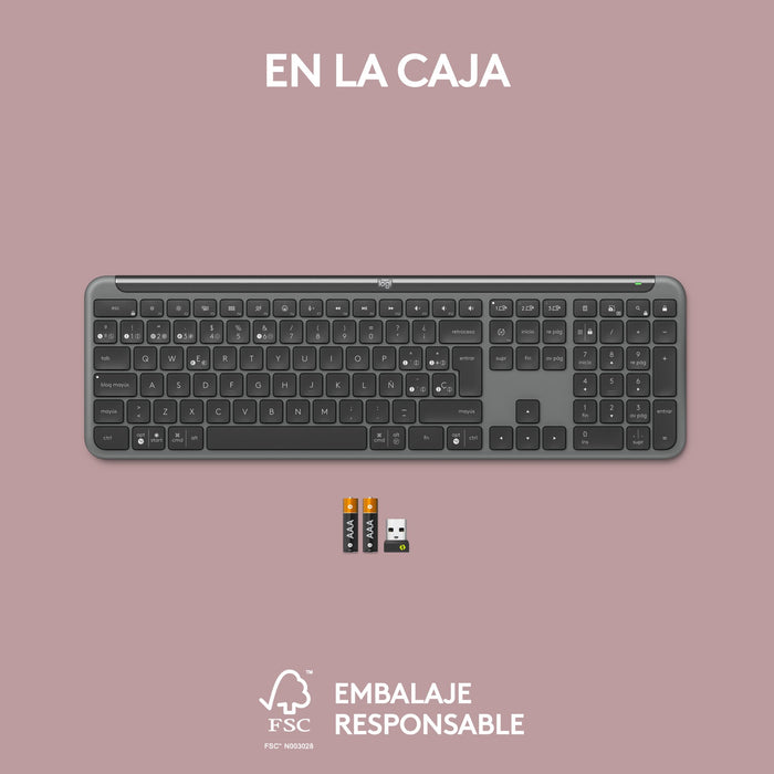 EAN 5099206118492 - Logitech 920-012455 teclado Oficina RF Wireless + Bluetooth QWERTY Español Grafito imagen 15