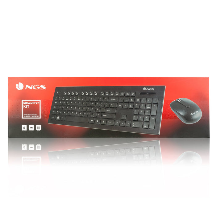 EAN 8435430608007 - NGS Dragonfly Kit, QWERTY, ES teclado Ratón incluido Universal RF inalámbrico Negro imagen 7