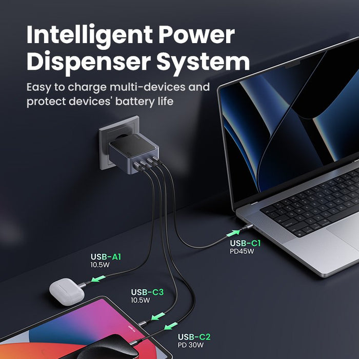 EAN 6941876230433 - Ugreen Nexode S 100W 4-Port GaN Fast Charger EU gray Ordenador portátil, Teléfono móvil, Portátil, Baterí imagen 8