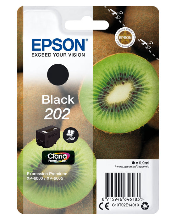 EAN 8715946646190 - Epson Kiwi 202 cartucho de tinta 1 pieza(s) Original Rendimiento estándar Negro imagen 1
