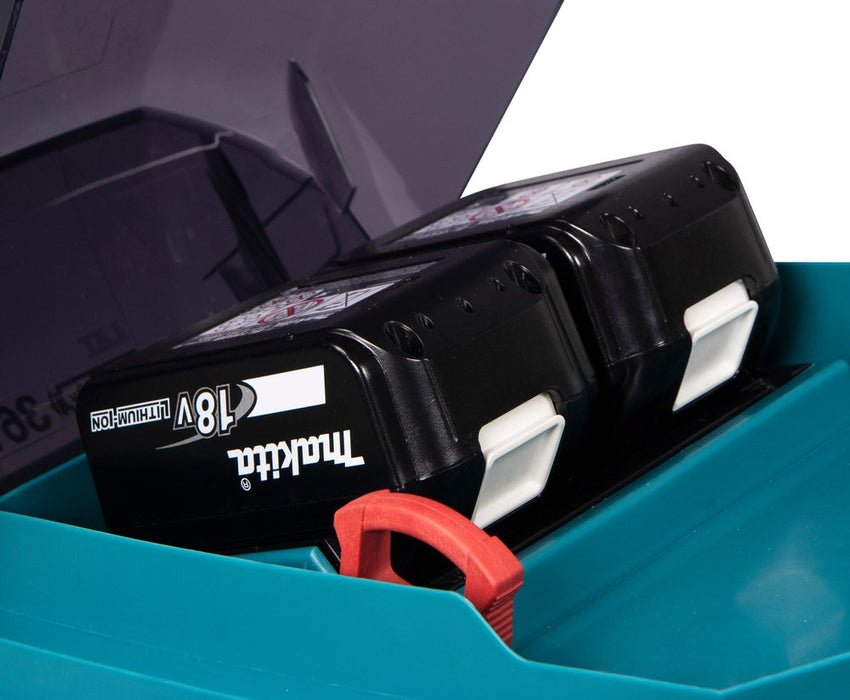 EAN 0088381756686 - Makita DLM481Z cortadora de césped Cortacésped manual Batería Negro, Azul, Metálico imagen 12