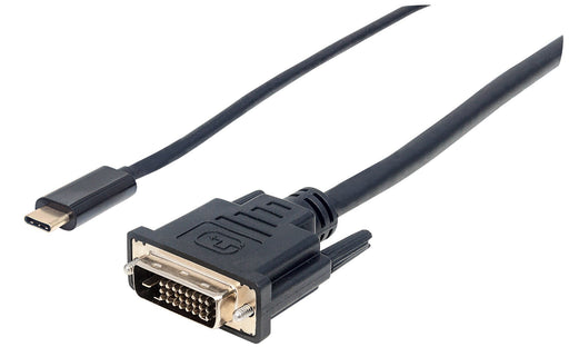 EAN 0766623152457 - Manhattan 152457 adaptador de cable de vídeo 2 m USB Tipo C DVI Negro imagen 1