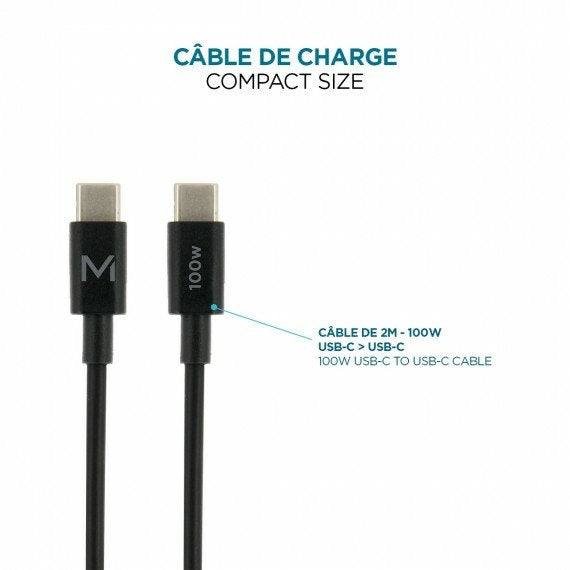EAN 3700992530437 - Mobilis Charger 100W 2USB C 1USBA GaN cable 100W Portátil, Smartphone, Tableta Negro Corriente alterna In imagen 6