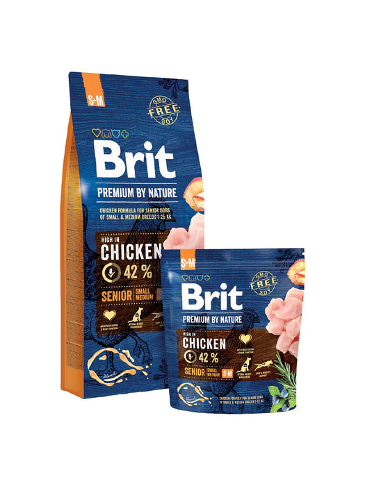 EAN 8595602526406 - Brit Premium by Nature Senior S+M 8 kg Manzana, Pollo, Maíz imagen 1