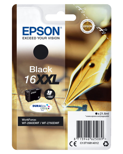 EAN 8715946625089 - Epson C13T16814012 cartucho de tinta 1 pieza(s) Original Extra (Súper) alto rendimiento Negro imagen 1
