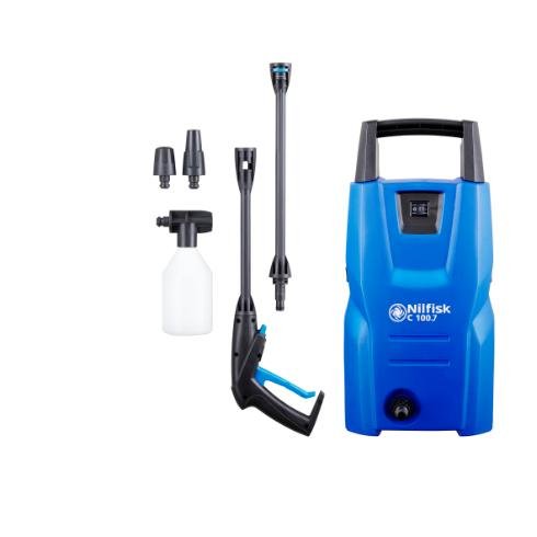 EAN 5715492182565 - Nilfisk 128470902 Limpiadora de alta presión o Hidrolimpiadora Vertical Eléctrico 440 l/h 1300 W Azul, Ne imagen 1