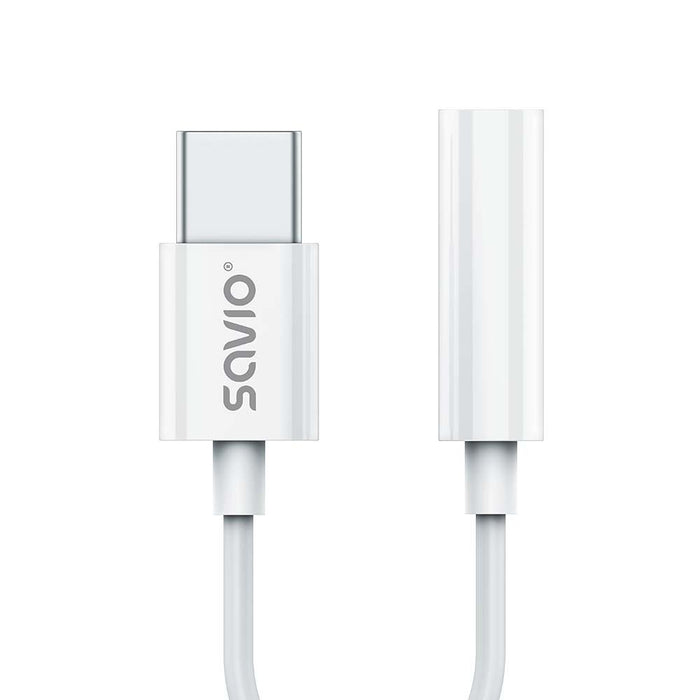EAN 5901986047506 - Savio AK-51 cable de audio 0,11 m 3,5mm USB Tipo C Blanco imagen 2