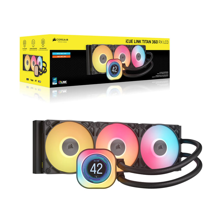 EAN 0840440482956 - Corsair iCUE LINK TITAN 360 RX LCD Procesador Refrigerador de aire 12 cm Negro 1 pieza(s) imagen 2