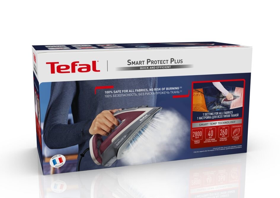 EAN 3121040080177 - Tefal Smart Protect Plus FV6870 Plancha vapor-seco Suela de Durilium Airglide 2800 W Rojo imagen 12