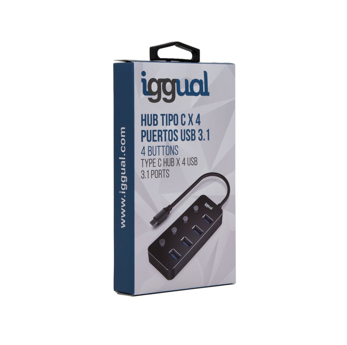 EAN 8435364318485 - iggual IGG318485 hub de interfaz USB 3.2 Gen 1 (3.1 Gen 1) Type-C 5000 Mbit/s Negro imagen 4