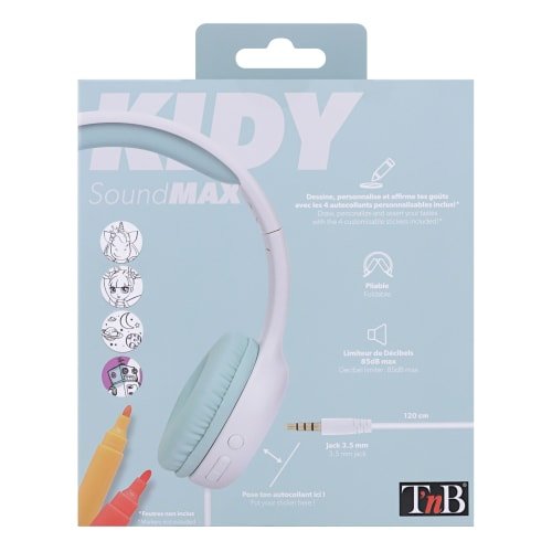 EAN 3303170107225 - T'nB CSKID3 auricular y casco Auriculares Alámbrico Diadema Música Turquesa, Blanco imagen 8