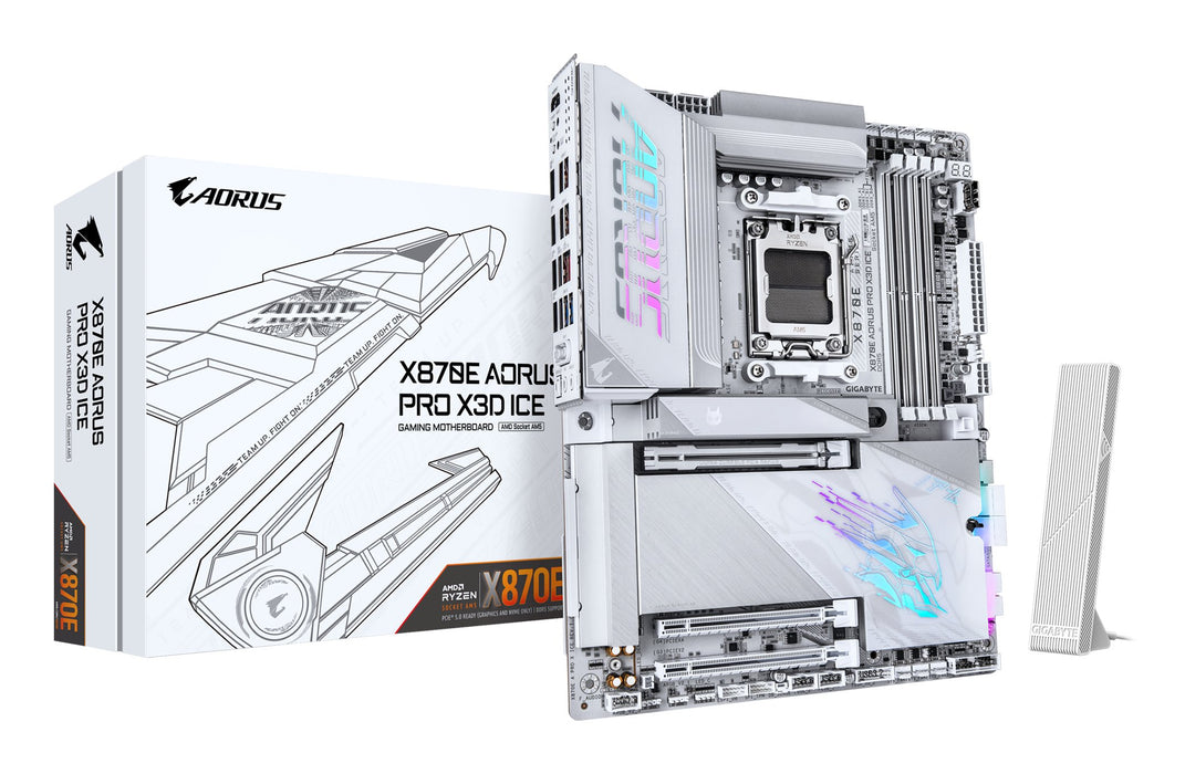 EAN 4719331876487 - GIGABYTE X870E AORUS PRO X3D ICE AMD X870E Zócalo AM5 ATX imagen 1