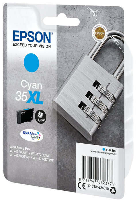 EAN 8715946632377 - Epson Padlock C13T35924010 cartucho de tinta 1 pieza(s) Original Alto rendimiento (XL) Cian imagen 2