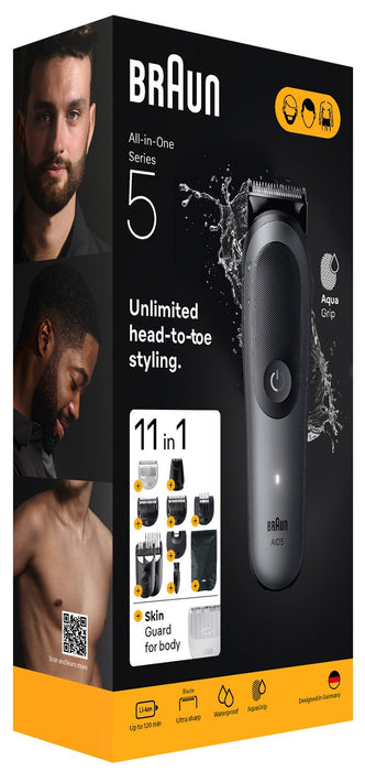 EAN 7500435245104 - Braun AIO5560 cortadora de pelo y maquinilla Negro, Gris 14 Ión de litio imagen 3