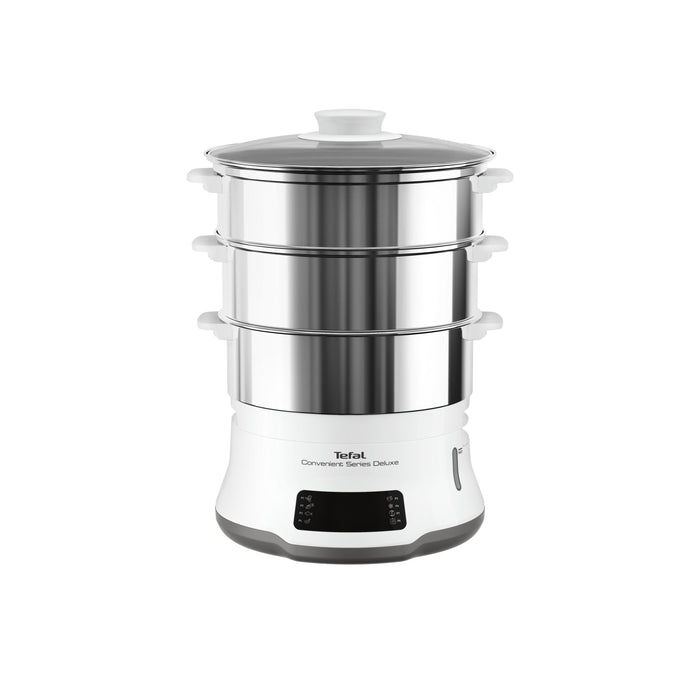EAN 3045387247775 - Tefal Convenient Series Deluxe VC502D vaporizador 3 cesta(s) Encimera 900 W Acero inoxidable, Blanco imagen 1