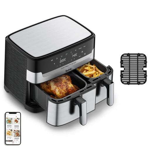 EAN 3045380024236 - Tefal Dual Easy Fry & Grill EY905D Doble 8,3 L Independiente 2700 W Freidora de aire caliente Acero inoxi imagen 1
