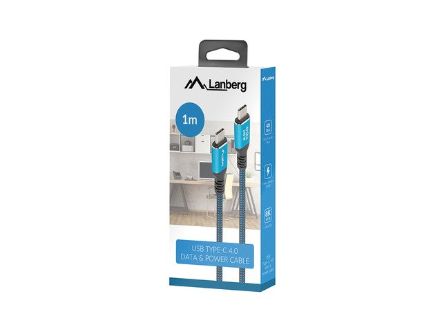 EAN 5901969441840 - Lanberg CA-CMCM-45CU-0010-BK cable USB USB 3.2 Gen 2 (3.1 Gen 2) 1 m USB C Negro, Azul imagen 5