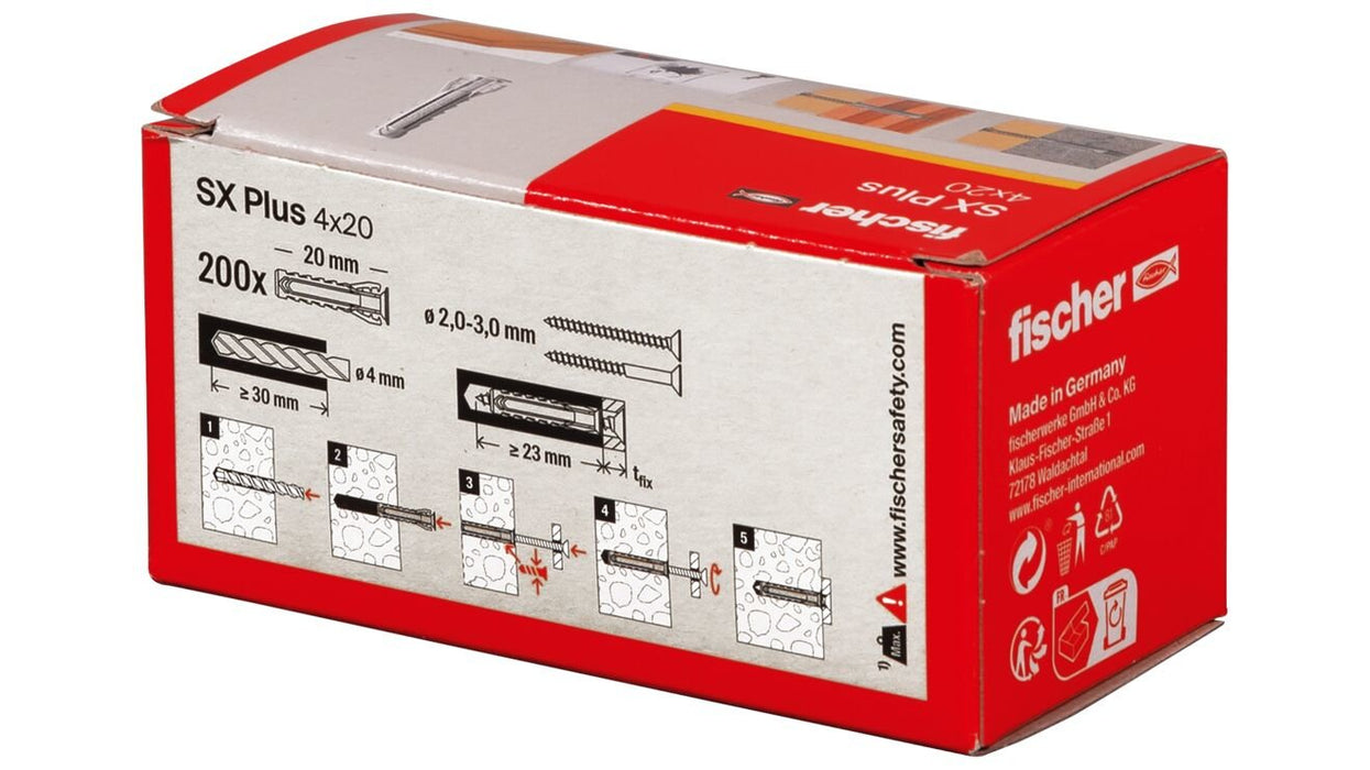 EAN 4048962480801 - Fischer 568004 tornillo de anclaje y taco 200 pieza(s) Anclaje de expansión 20 mm imagen 3